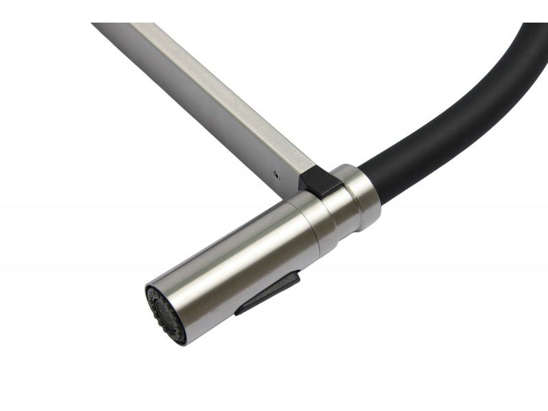 Смеситель для кухни с гибким изливом GERHANS K14290A-2, сатин/чёрный — изображение 8