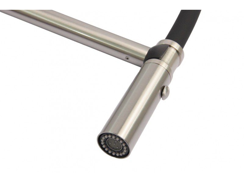 Смеситель для кухни с гибким изливом GERHANS K14293A-2, сатин/чёрный — изображение 5