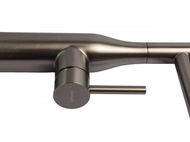 Смеситель для кухни с гибким изливом GERHANS K14293D-2, оружейная сталь/чёрный — изображение 6