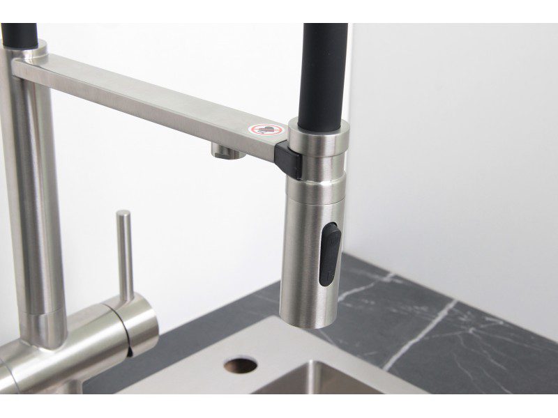 Смеситель для кухни под фильтр GERHANS K14390A-2, сатин/чёрный — изображение 8