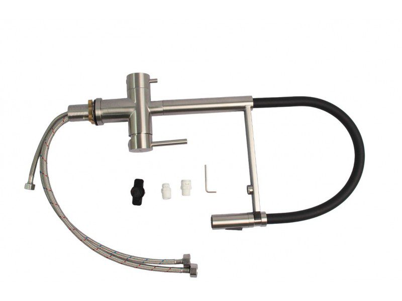 Смеситель для кухни под фильтр GERHANS K14390A-2, сатин/чёрный — изображение 5