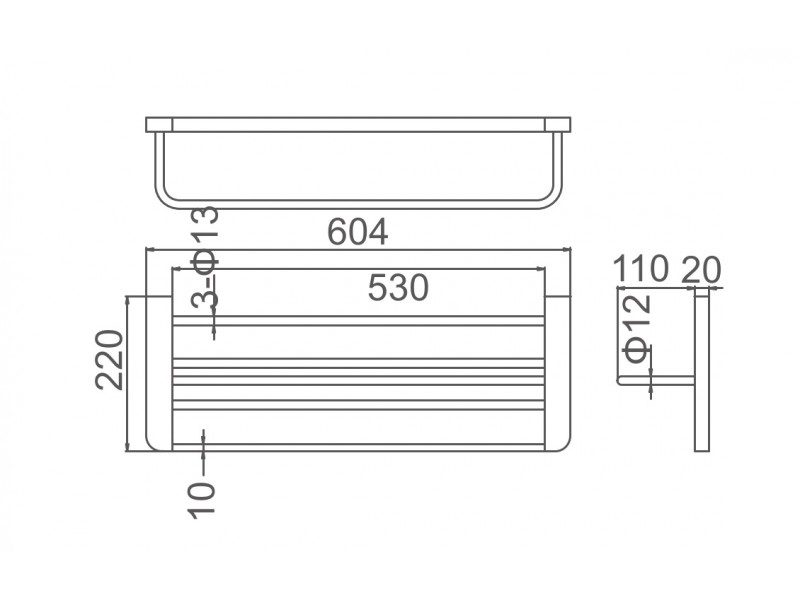 Полка в ванную комнату GERHANS K27024, для полотенец, 27024 — изображение 2