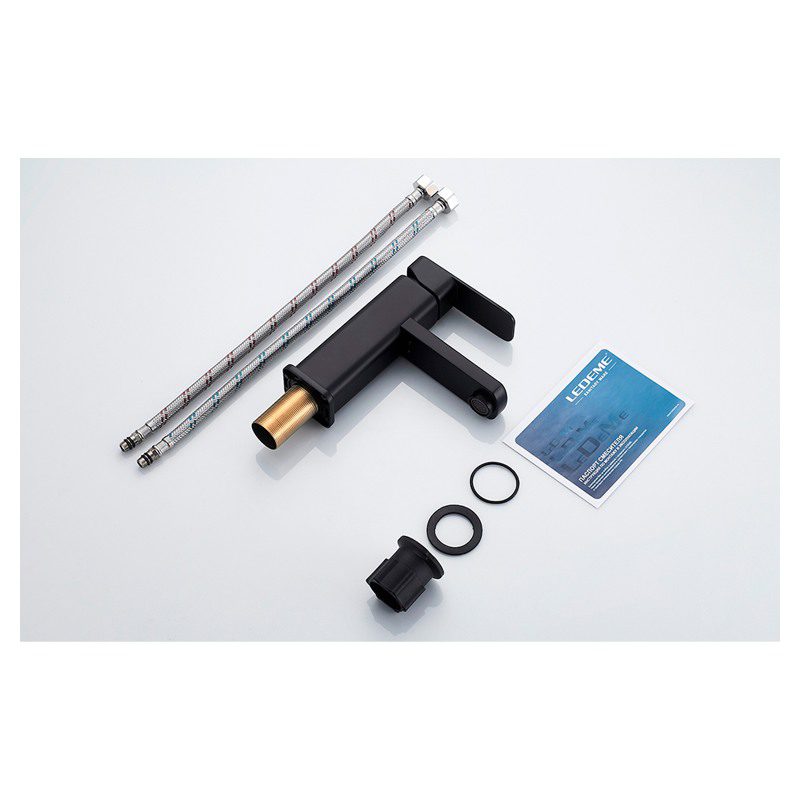 Смеситель для умывальника Ledeme L1033B, чёрный — изображение 6