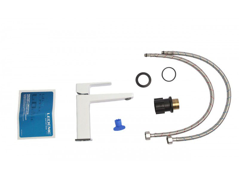 Смеситель для умывальника Ledeme L1073W, белый — изображение 5