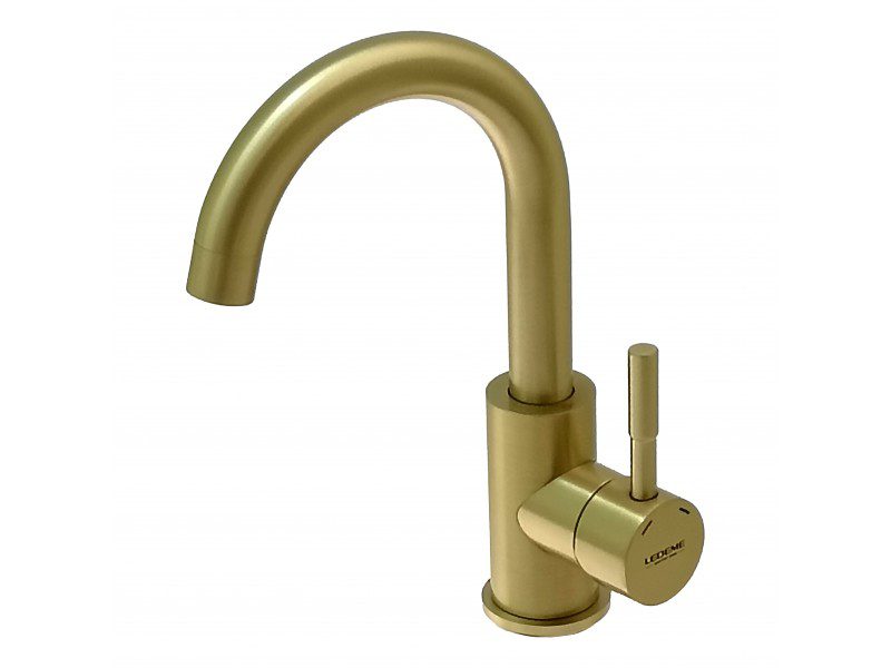 Смеситель для умывальника Ledeme L1098Y-3, золотой сатин — изображение 4