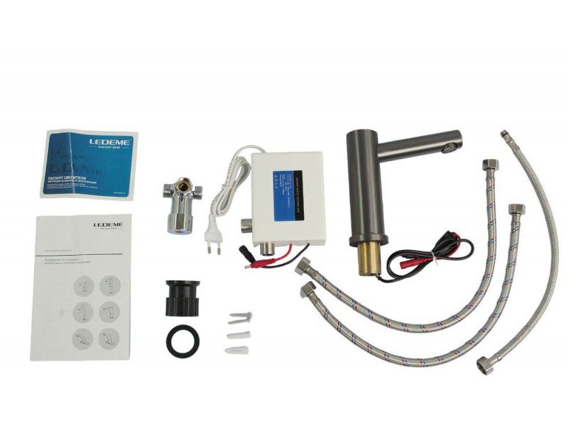 Сенсорный смеситель для умывальника Ledeme L1655D-1, оружейная сталь — изображение 8