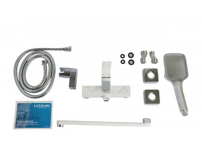 Смеситель для ванны Ledeme L2273W, белый — изображение 7