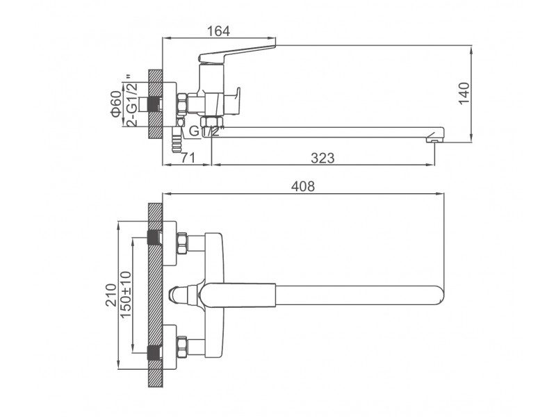 Смеситель для ванны Ledeme L2291 — изображение 3