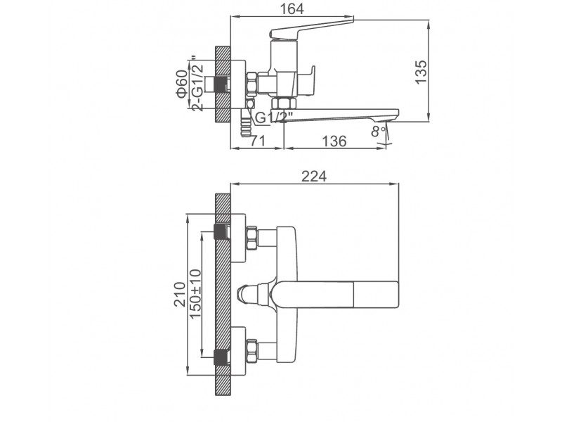 Смеситель для ванны Ledeme L3291 — изображение 3