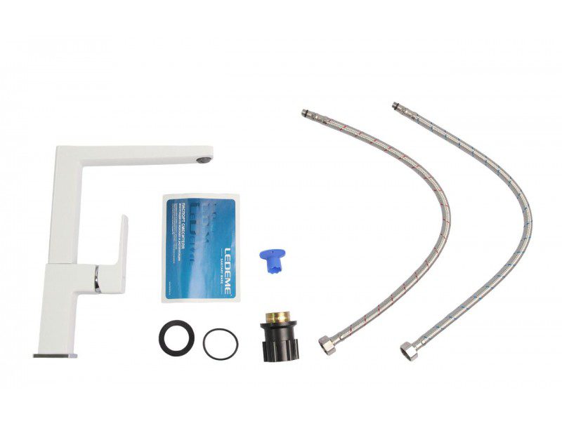 Смеситель для кухни Ledeme L4073W, белый — изображение 8