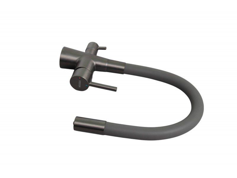 Смеситель для кухни под фильтр Ledeme L4955D-12, оружейная сталь/чёрный — изображение 3