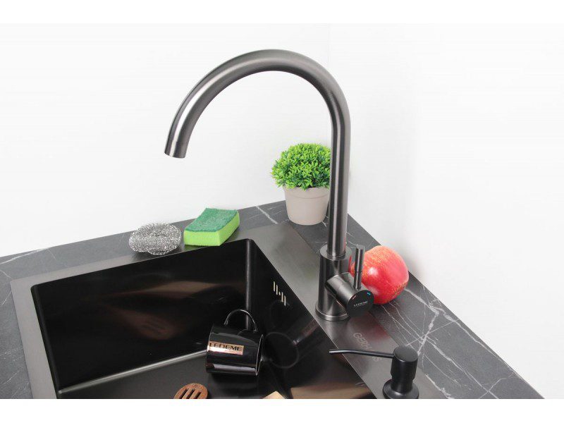 Смеситель для кухни Ledeme L4998D-3, оружейная сталь — изображение 4