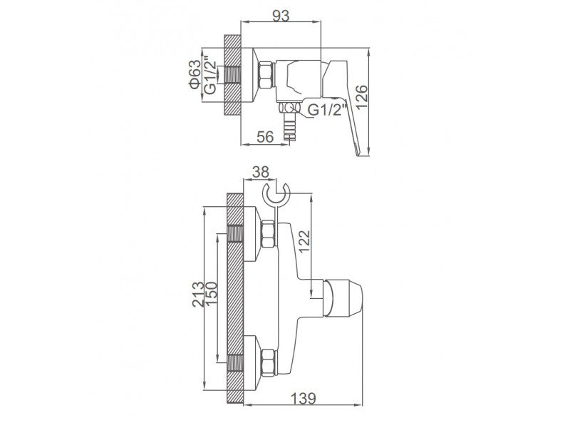 Смеситель для гигиенического душа Ledeme L5261 — изображение 2