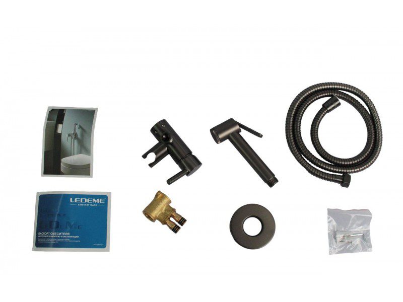 Смеситель скрытого монтажа для гигиенического душа Ledeme L5398D-2, оружейная сталь — изображение 6