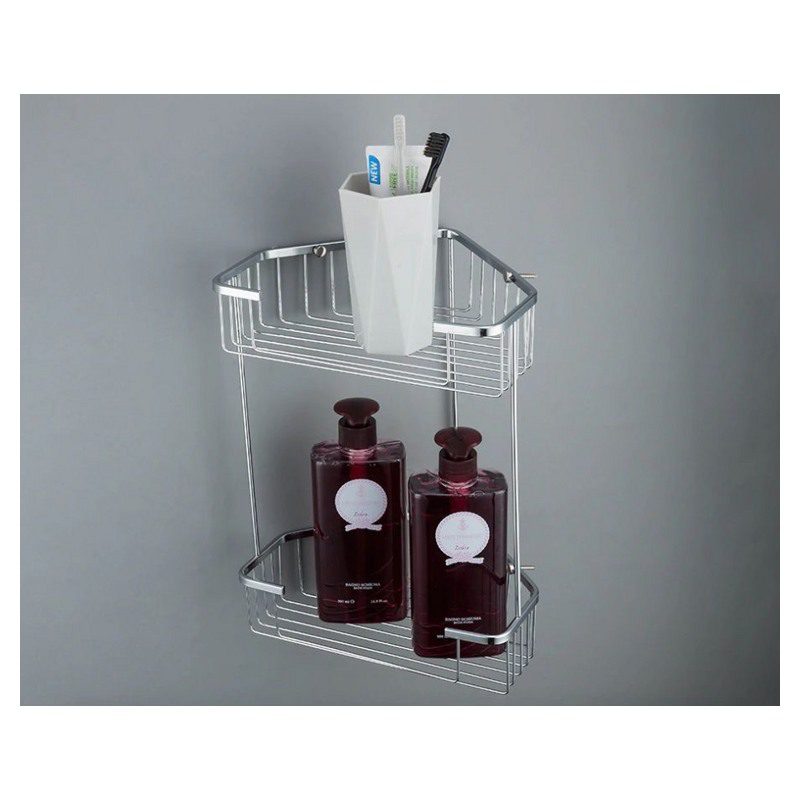 Полка в ванную комнату Ledeme L335-1, угловая, двухярусная — изображение 3