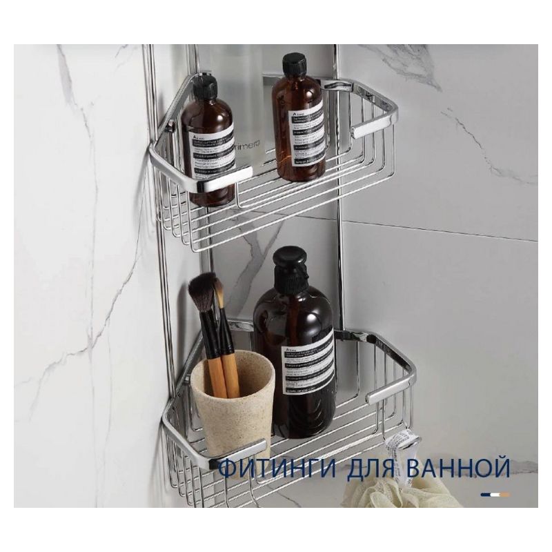 Полка в ванную комнату Ledeme L335-2, угловая, трехярусная — изображение 3