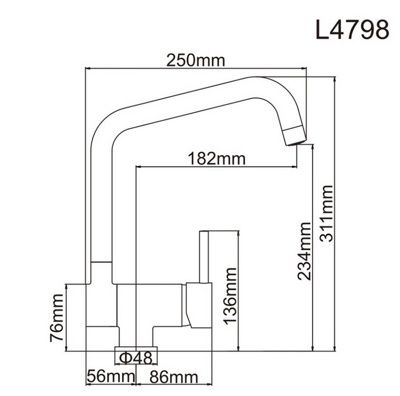 Смеситель для кухни Ledeme L4798 — изображение 2