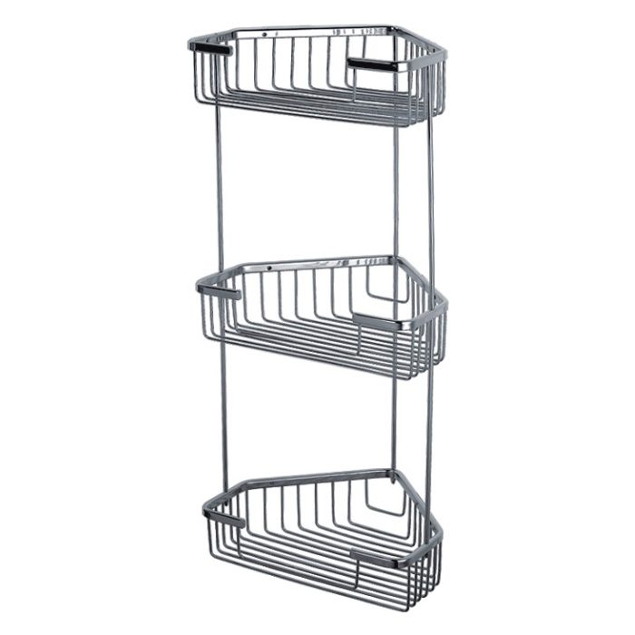 Полка в ванную комнату Ledeme L335-2, угловая, трехярусная