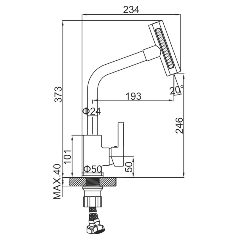 Многофункциональный смеситель для кухни Ledeme L4099G-4, золото — изображение 2