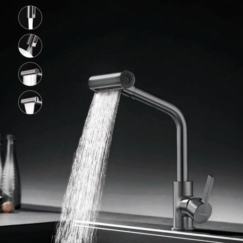 Смеситель для кухни с выдвижным изливом Ledeme L6099-4 — изображение 2