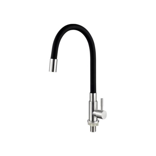 Смеситель для кухни с полужестким силиконовым изливом Ledeme L74195-2