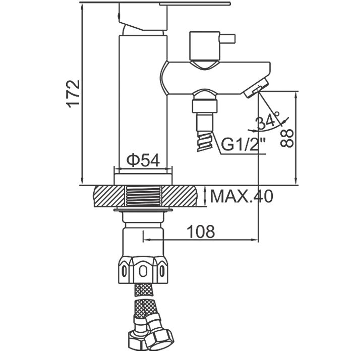 Смеситель для умывальника с душевой лейкой Ledeme L71203 — изображение 2