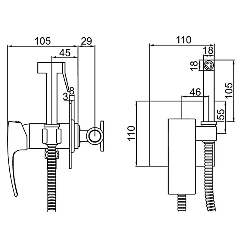 Смеситель скрытого монтажа для гигиенического душа GERHANS K15214 — изображение 2