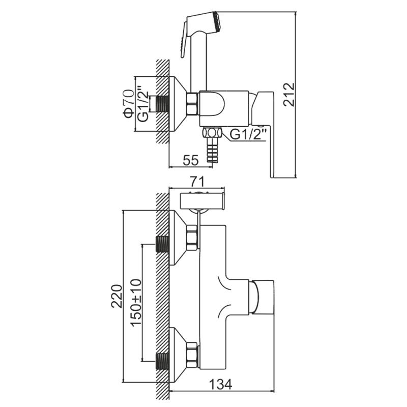 Смеситель для гигиенического душа Ledeme L5210-1 — изображение 2