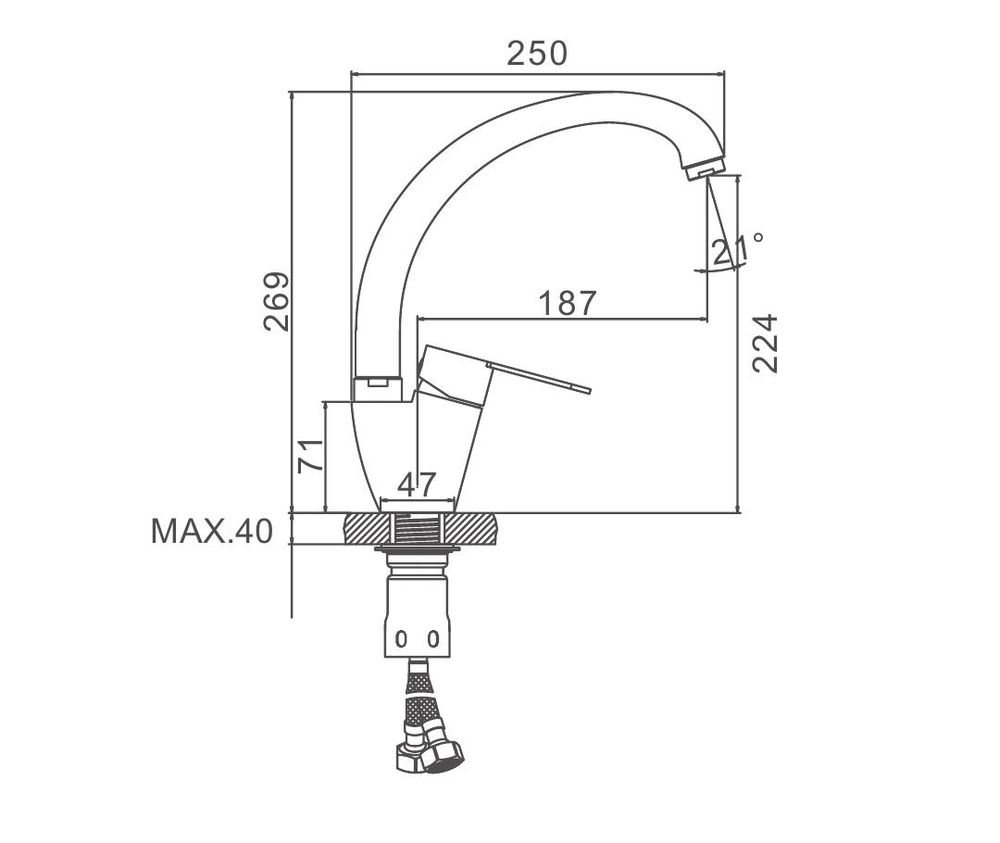 Смеситель для кухни Ledeme L75903B, чёрный — изображение 3