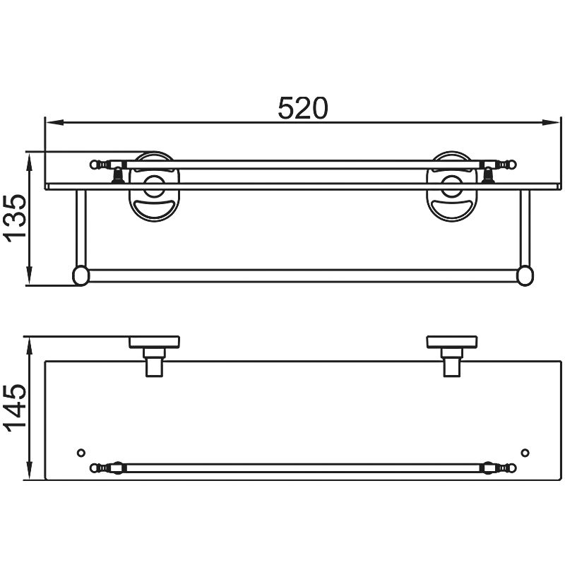 Полка в ванную комнату с полотенцедержателем Ledeme L1907-4 — изображение 2