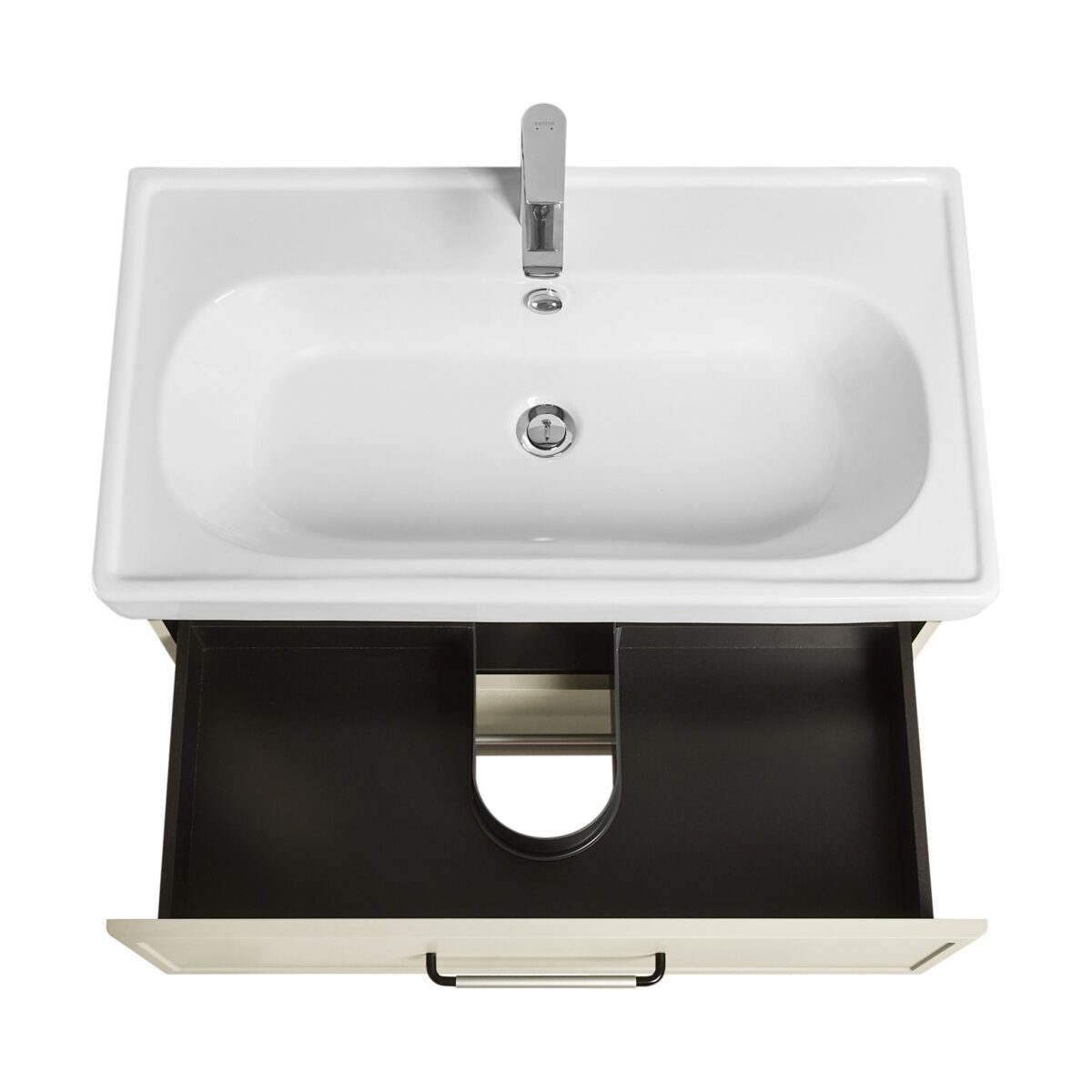 Комплект: тумба в ванную Aquaton Нео-Классика 85 под умывальник Santek Нео Классик 85, белый камень, 1A2863V0NCTG0 — изображение 4