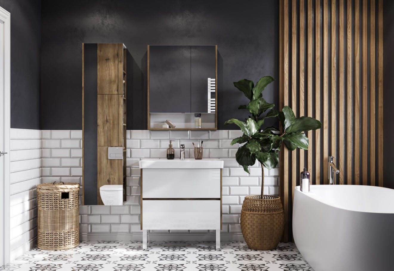 Комплект: тумба в ванную Aquaton Сканди 80 под умывальник Santek Адриана 80, белый/дуб рустикальный, 1A2830K0SDZ90 — изображение 10