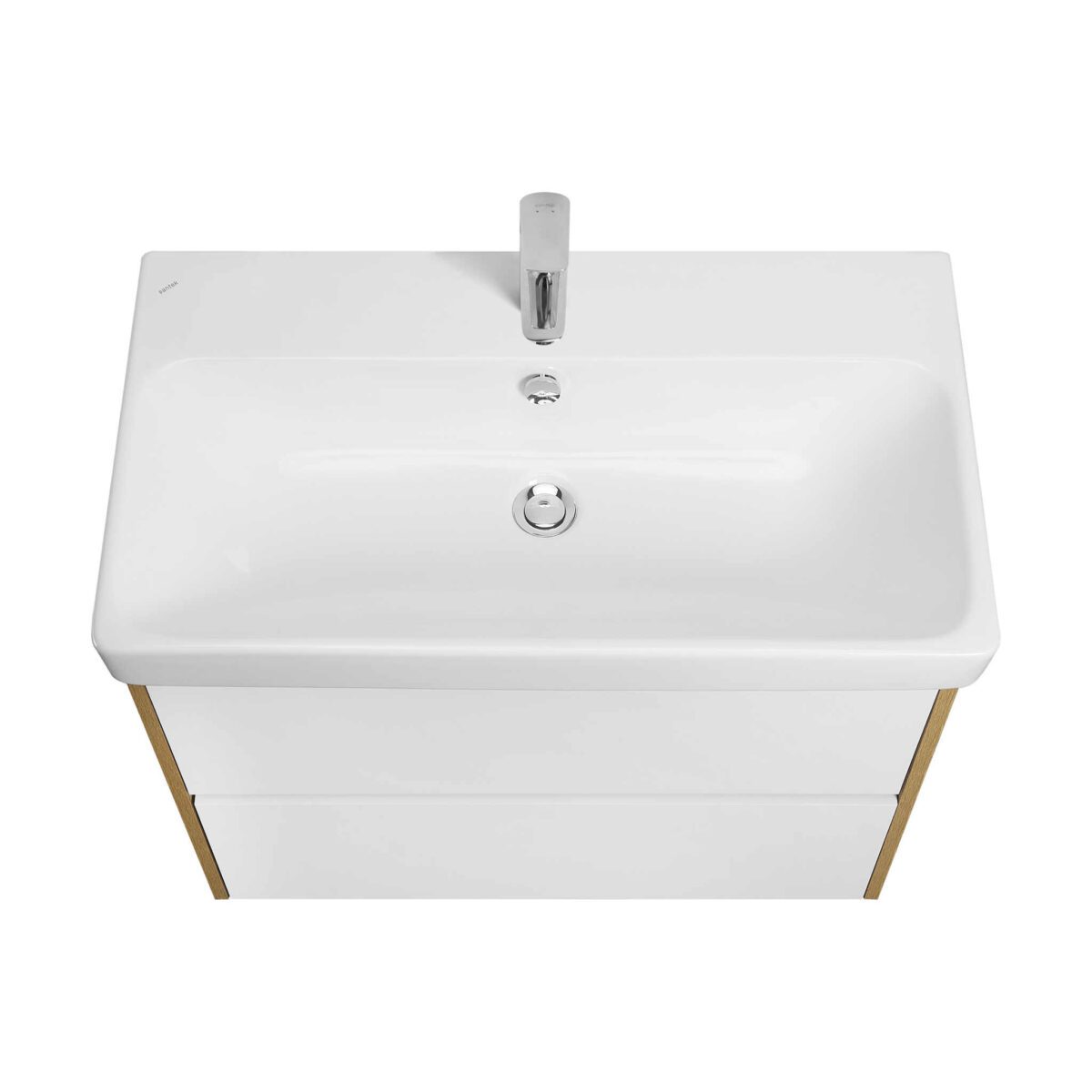 Комплект: тумба в ванную Aquaton Сканди 80 под умывальник Santek Адриана 80, белый/дуб рустикальный, 1A2830K0SDZ90 — изображение 2