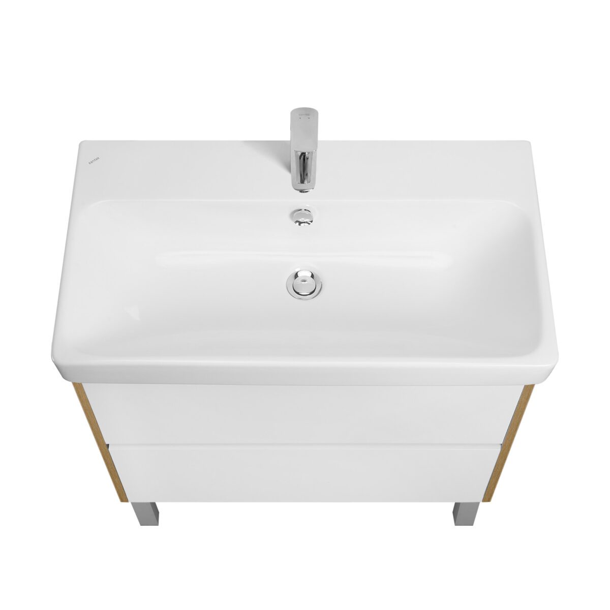 Комплект: тумба в ванную Aquaton Сканди 80 под умывальник Santek Адриана 80, белый/дуб рустикальный, 1A2830K0SDZ90 — изображение 6