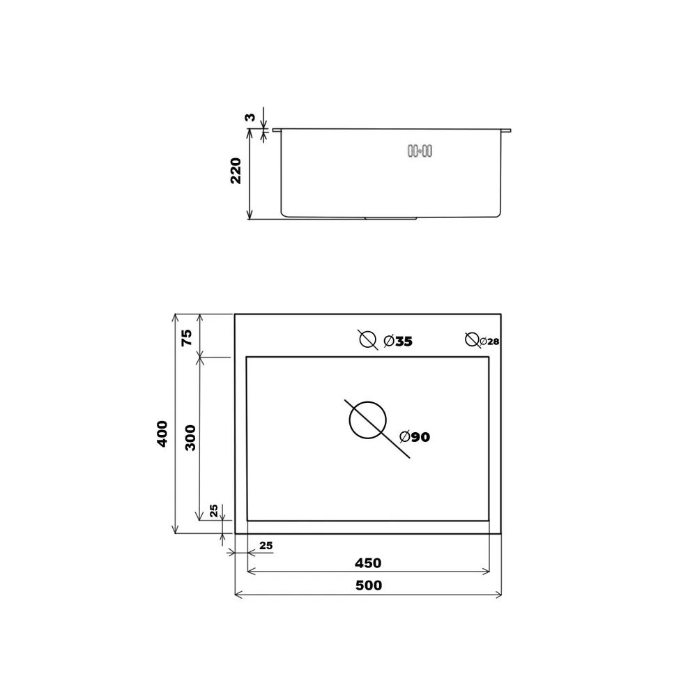Кухонная мойка с сифоном WISENT W35040B/2 (графит/матовая) — изображение 9