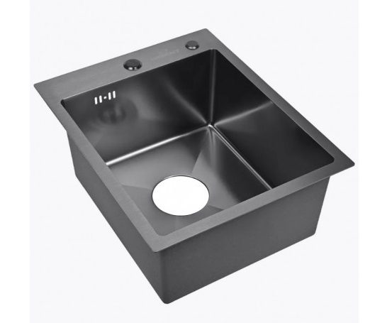 Кухонная мойка без сифона WISENT W34050B (графит/матовая)