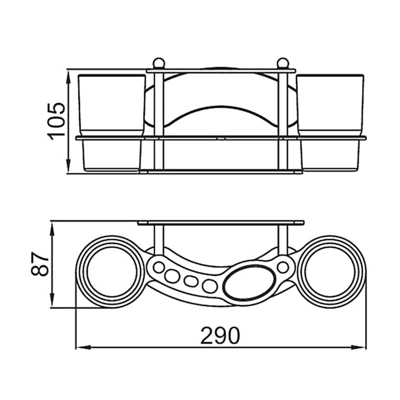 Двойной держатель для зубных щёток и стаканов Ledeme L101 — изображение 2