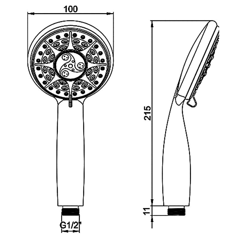 Лейка для душа 3-режимная Ledeme L16 — изображение 2