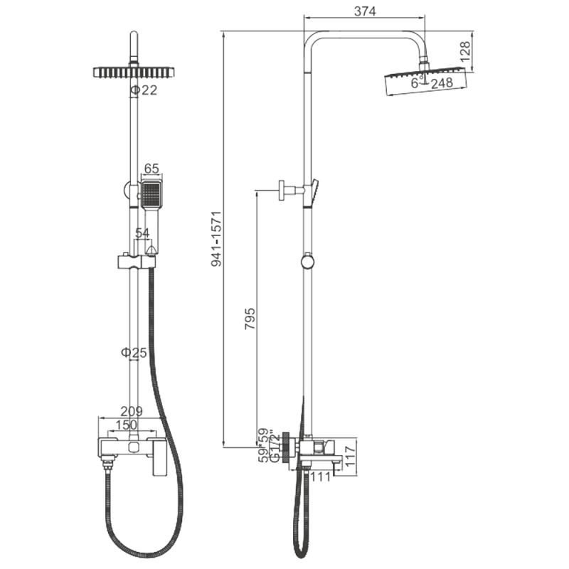 Душевая система Ledeme L72425-1 — изображение 2