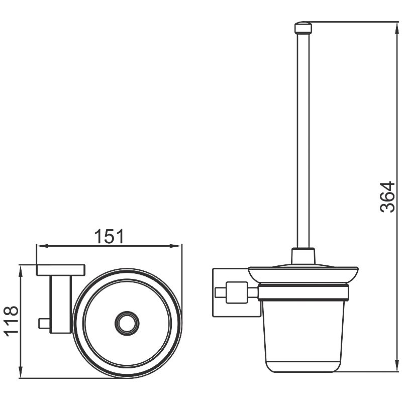 Ёршик для унитаза Ledeme L71810, настенный — изображение 2