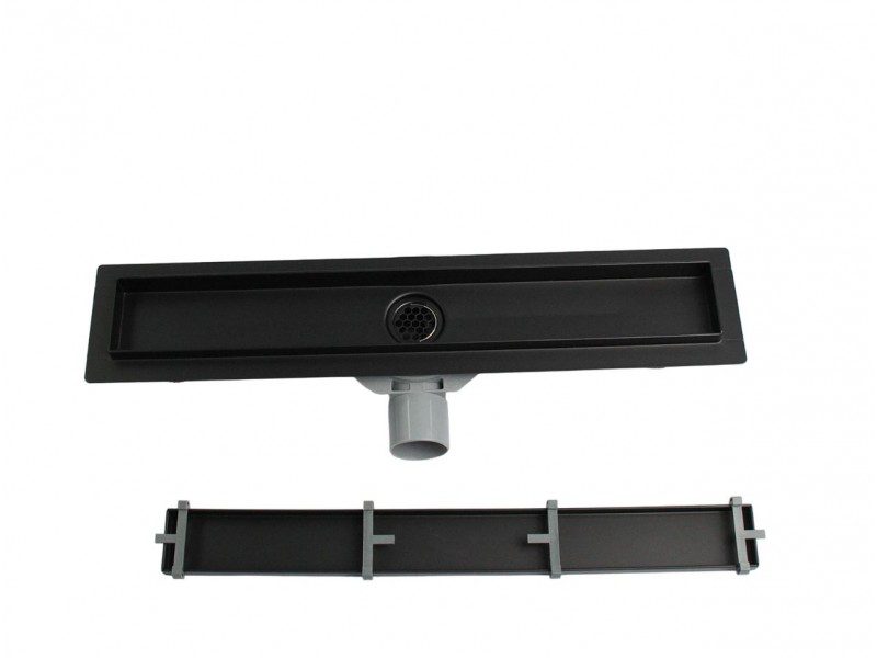 Трап для душа Gerhans K80407B-70 линейный, "под плитку", чёрный, 70 см — изображение 6