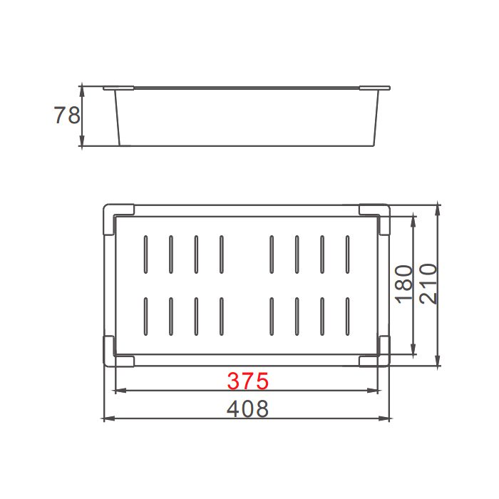 Коландер для мойки Gerhans K30338B, 38см, графит — изображение 2