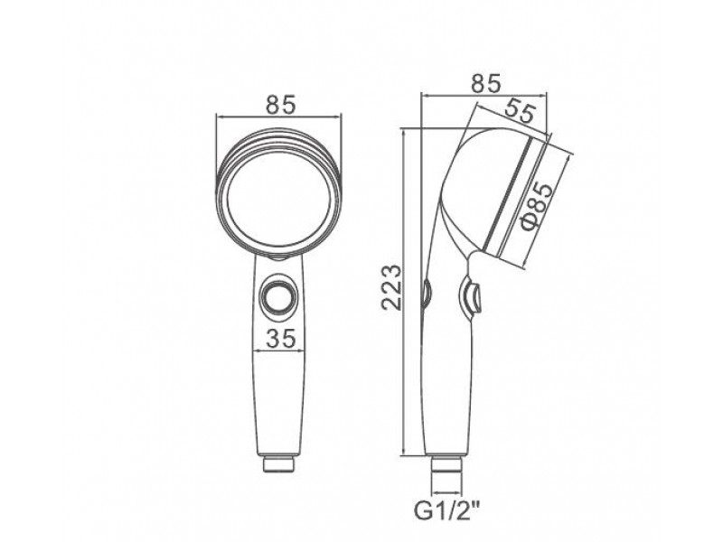 Лейка для душа c кнопкой старт/стоп Ledeme L17 — изображение 2