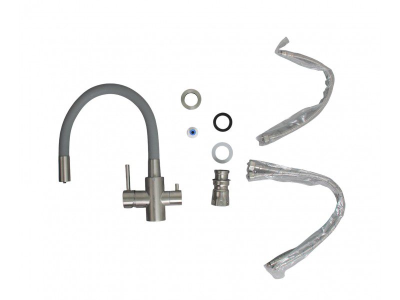 Смеситель для кухни под фильтр Ledeme L74255-9, нержавеющая сталь/серый — изображение 5