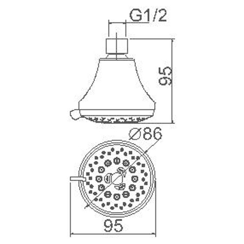 Лейка для душа 5-режимная M93, настенная — изображение 3