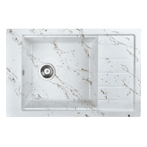 Кухонная мойка Wisent WB28-13, бело-золотой