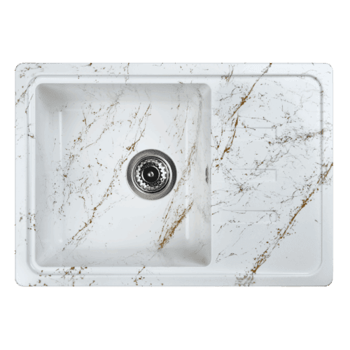 Кухонная мойка Wisent WB15-13, бело-золотой