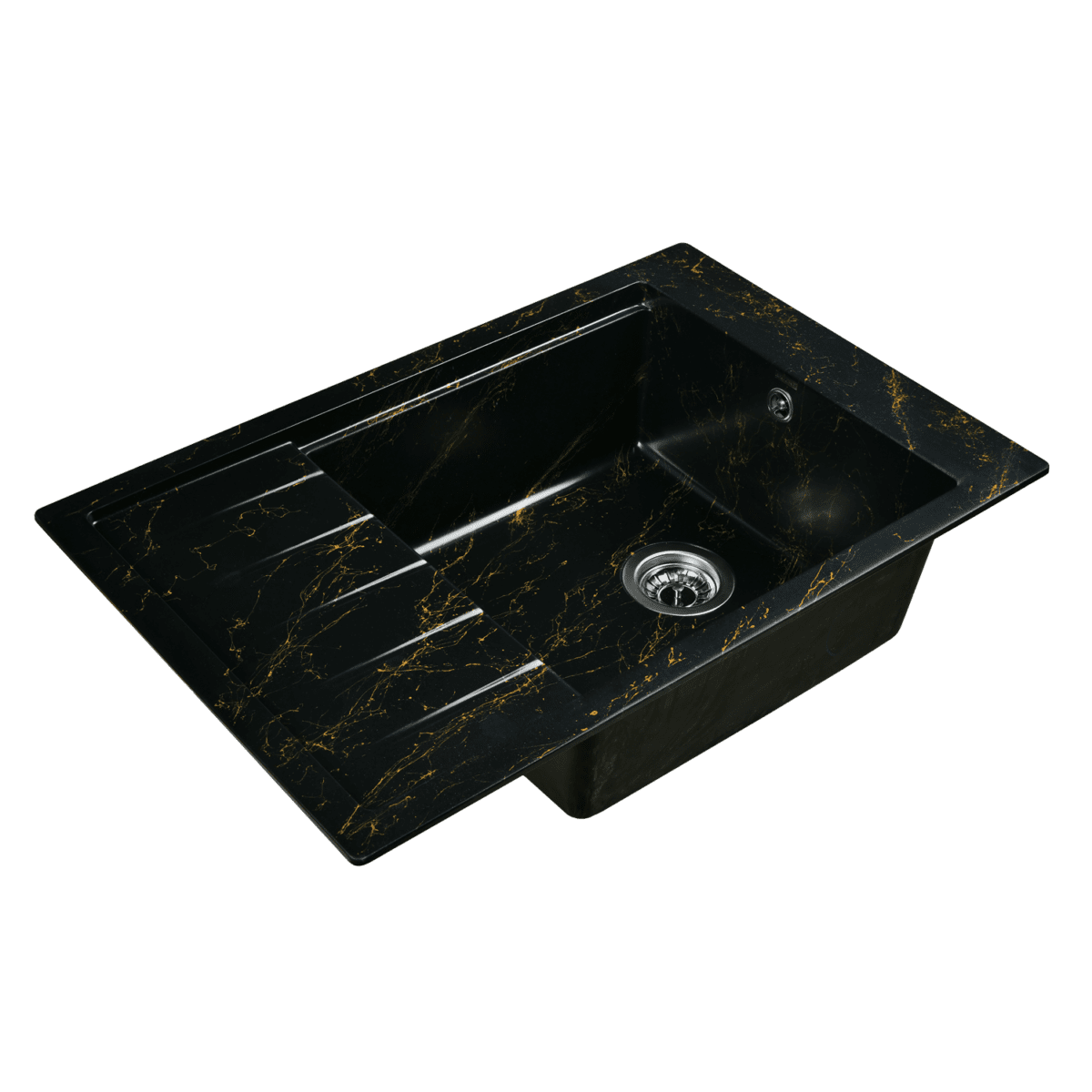 Кухонная мойка Wisent WB28-14, чёрно-золотой — изображение 2