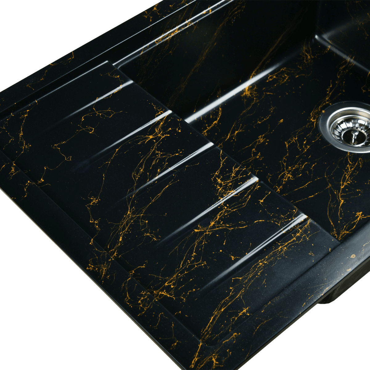 Кухонная мойка Wisent WB28-14, чёрно-золотой — изображение 3