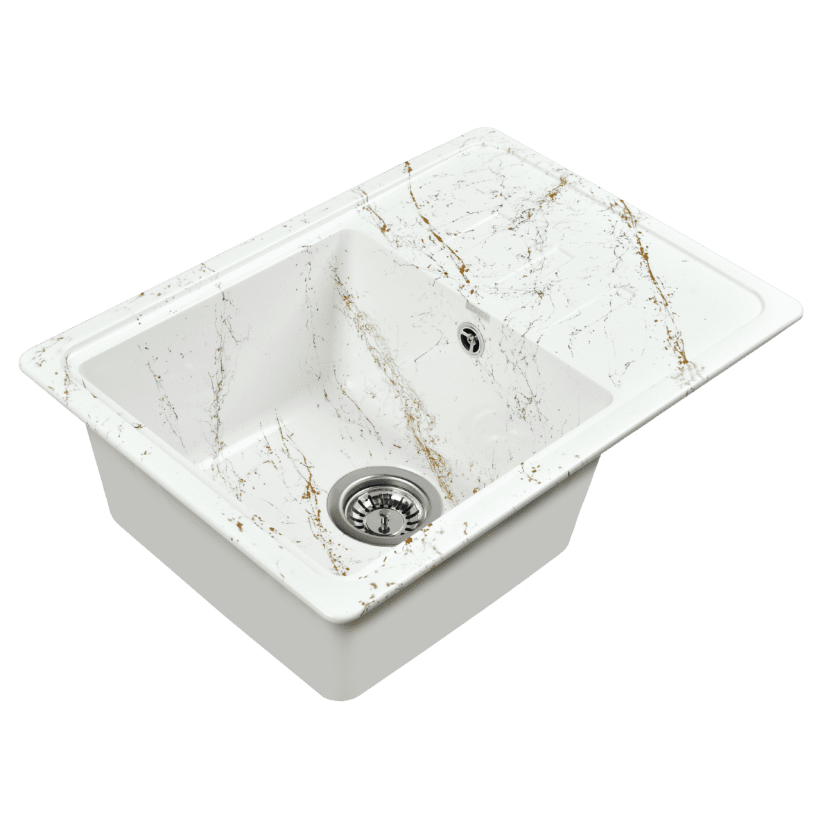 Кухонная мойка Wisent WB15-13, бело-золотой — изображение 2